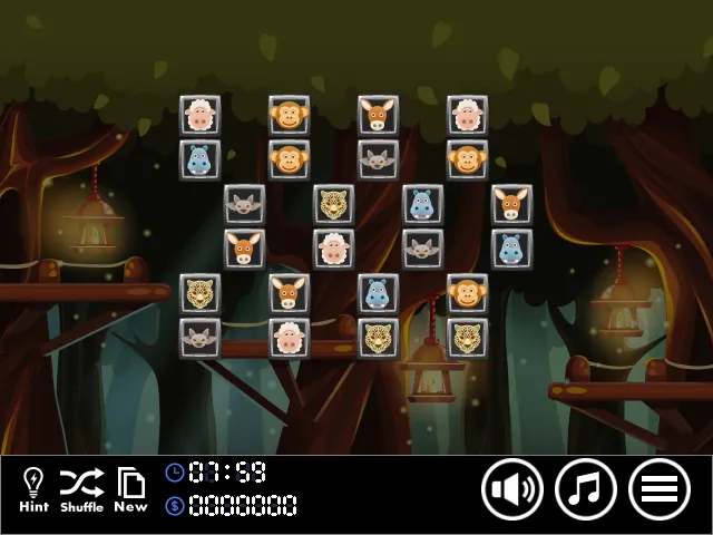 「アニマルタイルズ(四川省)」のゲームプレイ画面