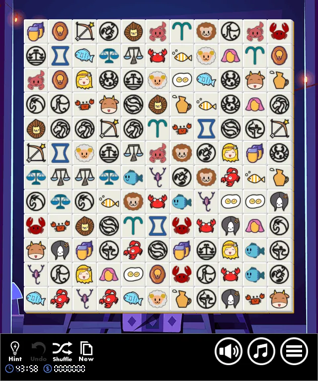 tela de jogo de 'Horoscope Connect'