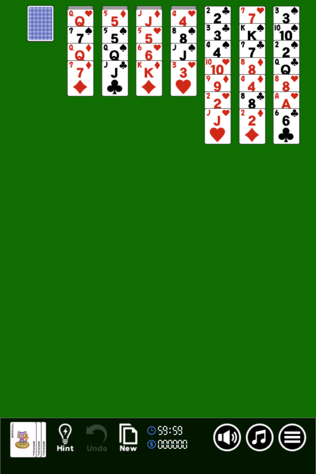 layar permainan 'Scorpion Solitaire'